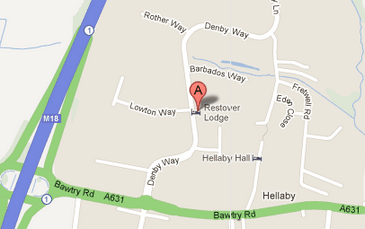 Location of Restover Lodge in Rotherham